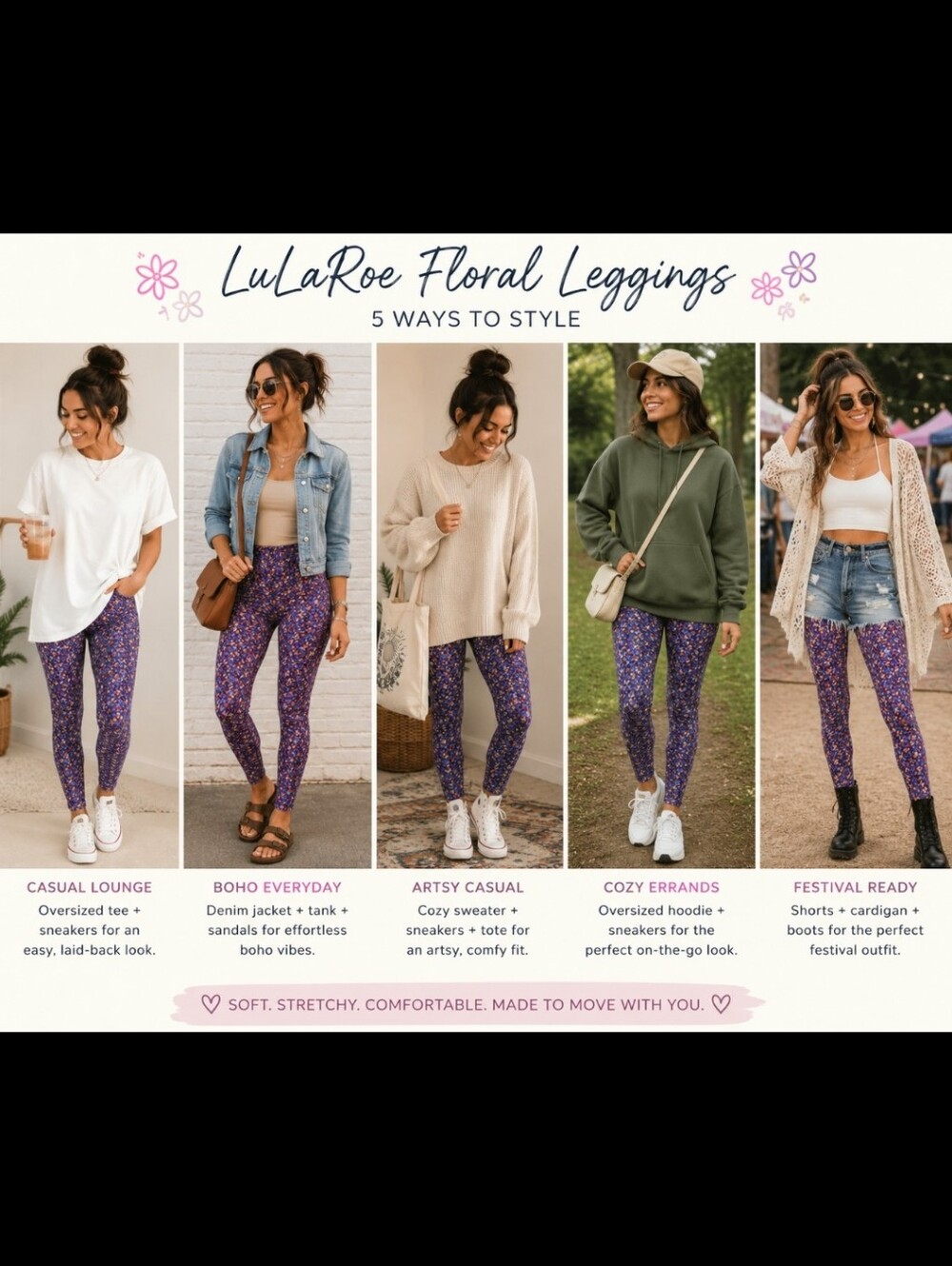 LuLaRoe Floral Leggings | Colorful Boho Stretch Buttery Soft OS